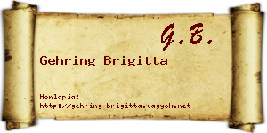 Gehring Brigitta névjegykártya